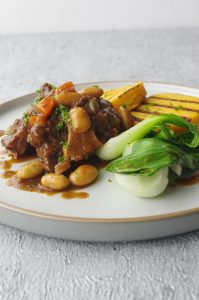 Oxtail with butter beans 